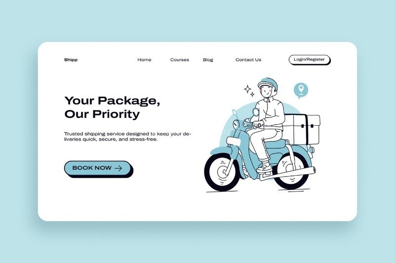 物流运输快递员矢量插画AI源文件